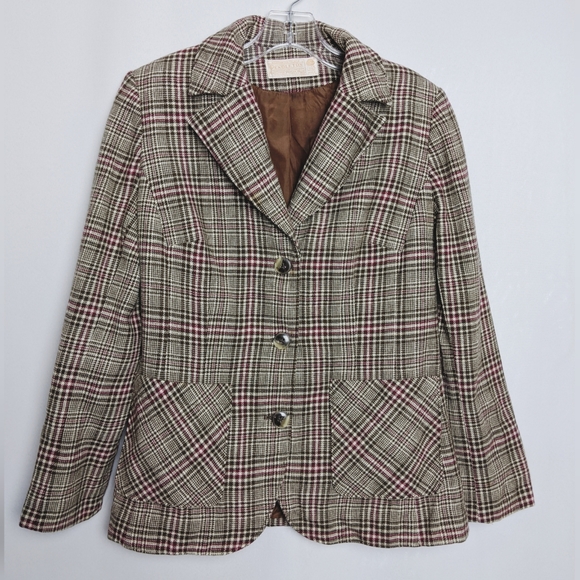 Pendleton Jackets & Blazers - Pendleton Vintage Houndstooth  Wool Jacket Sz 10